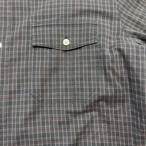 Vince‎ Men's 100% Cotton Button Military Shirt Large Plaid - Picture 3 of 11